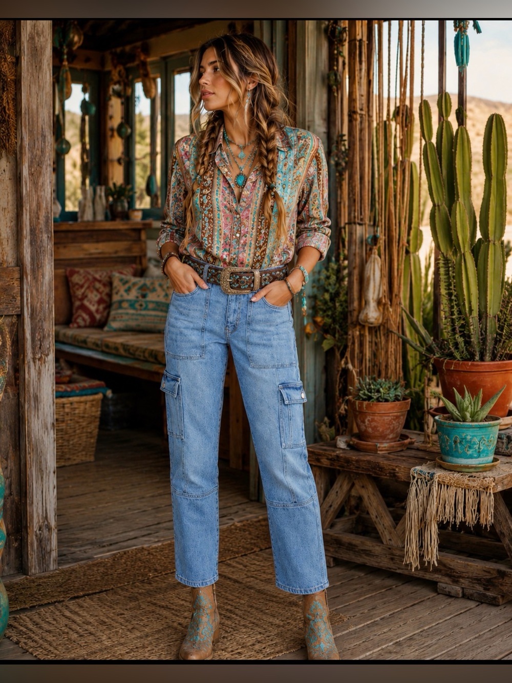 Kansan USA Aaliyah High Rise Slim Straight Cargo